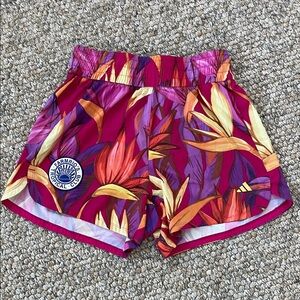 FARM Rio x adidas Tropical Print Running Shorts – Pink & Purple | Women’s L